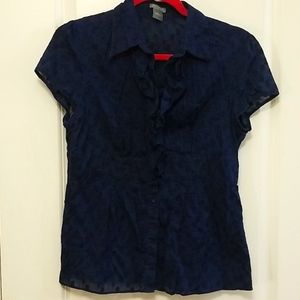 Ann Taylor Navy Blue Blouse